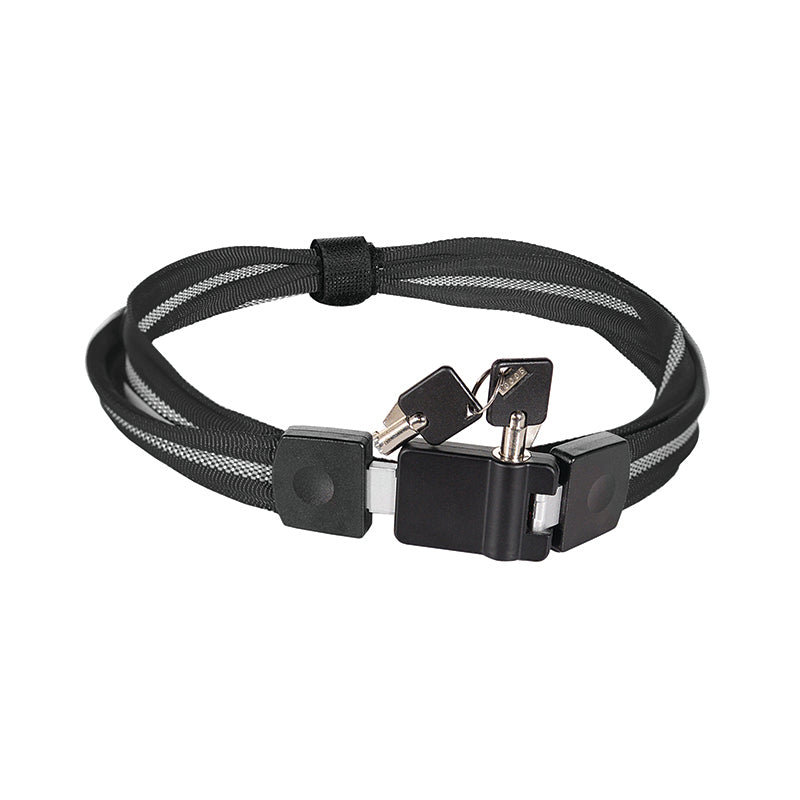 Belt Lock with Keys - Black and Grey Nylon with Plastic Buckles