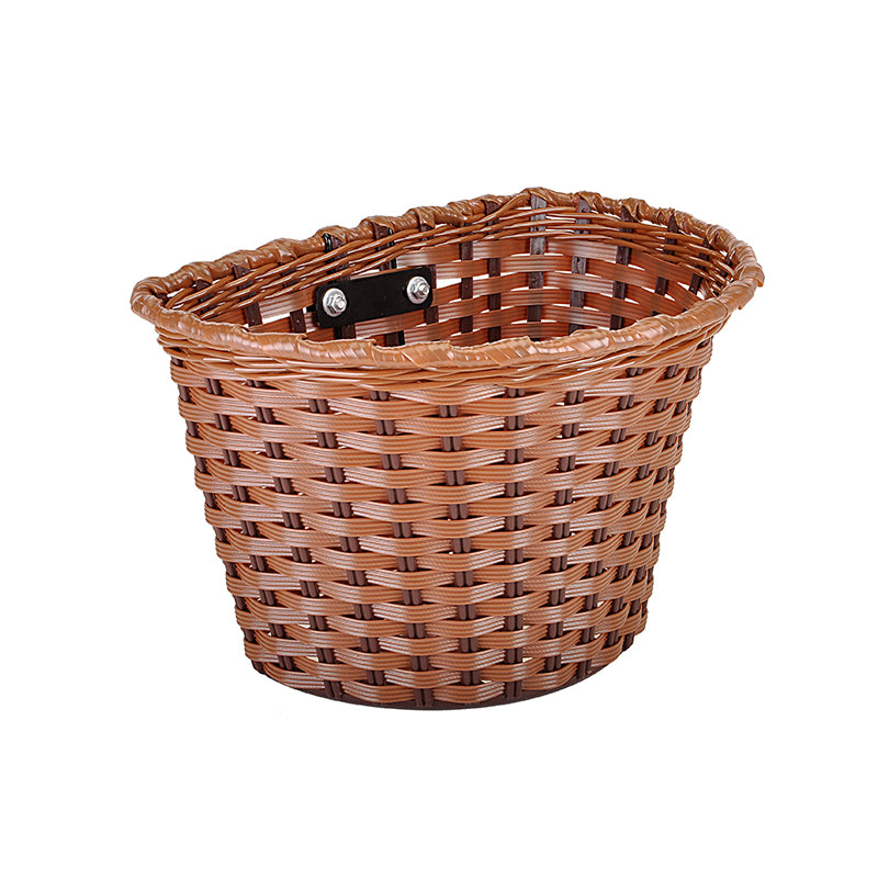Brown Bicycle Basket - Interweaved brown plastic