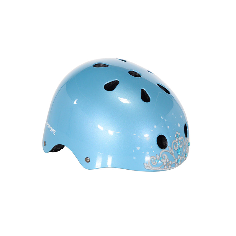 Child Tiara Helmet - Baby Blue Skate Helmet with Tiara Graphic in the center of the Helmet