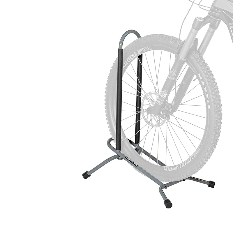 Bike stand to hold your bike in place by inserting front tire