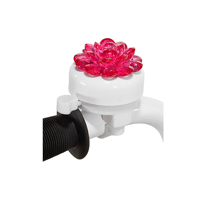 Flower bell with white base and  dinger - pink flower on top