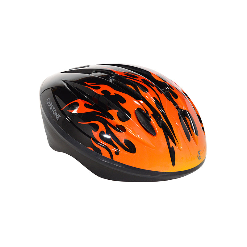 Child helmet black with hot rod flames